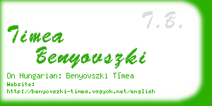 timea benyovszki business card